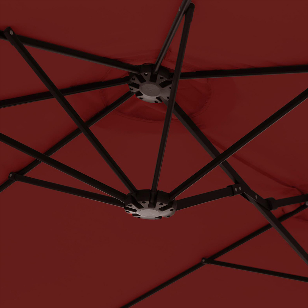 Mountview 380cm Double-Sided Patio Umbrella Outdoor Garden Parasol UV30+ Water Resistant Red - Image 7