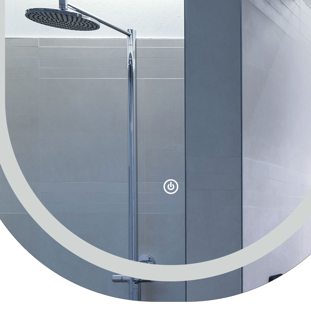 EMITTO LED Bathroom Wall Mirror with Anti-Fog, Adjustable Brightness & Colour Temperature, Oval & Arched, 50cm–100cm - Image 8