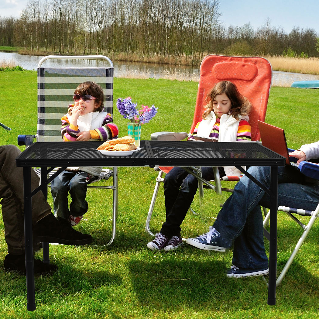 Levede Folding Grill Table Camping BBQ Table Portable Aluminium Outdoor Picnic Cooking Table Adjustable Height Large - Image 8