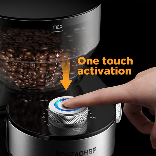 Bonzachef Perfect Grind 2 Electric Coffee Grinder – Stainless Steel Burr, 15 Settings - Image 6