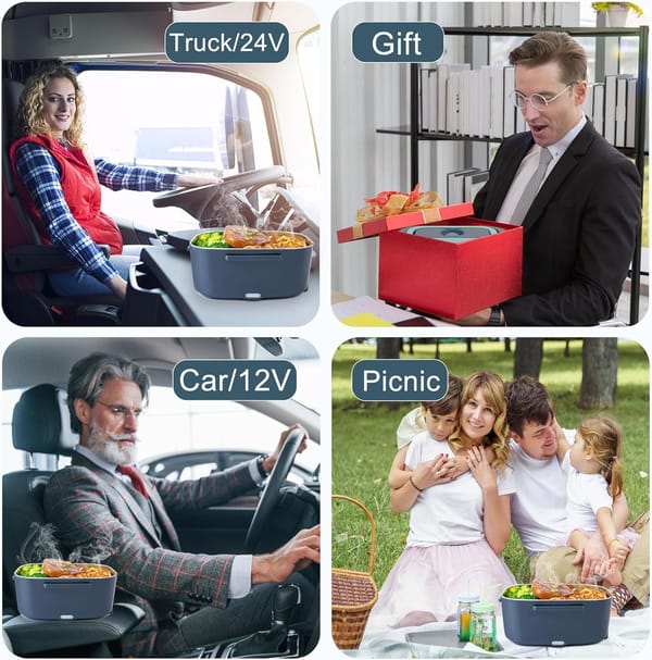 Electric Lunch Box Food Warmer 1.5L Portable Food Heater 12V/24V Car Truck 220V Home - Image 7