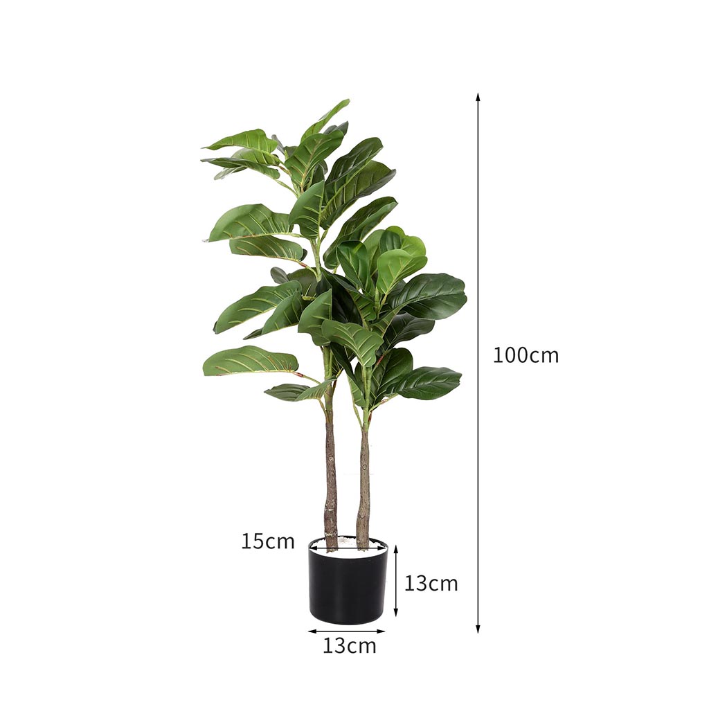 Lambu 100cm Artificial Plant Tree Faux Indoor Outdoor Green Foliage Home Office Décor - Image 6