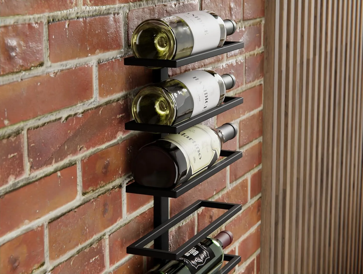 CARLA HOME Metal Wall Mount Wine Rack 10 Bottle Holder Black Wine Storage Rack for Wine, Champagne & Liquor - Image 7