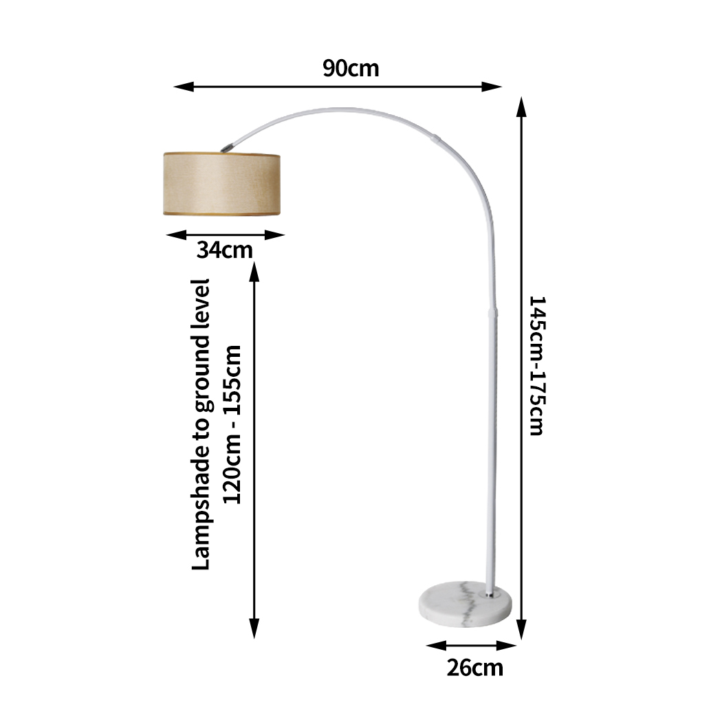 EMITTO Modern LED Floor Lamp Adjustable Reading Lamp with Marble Base Black or Beige - Image 4