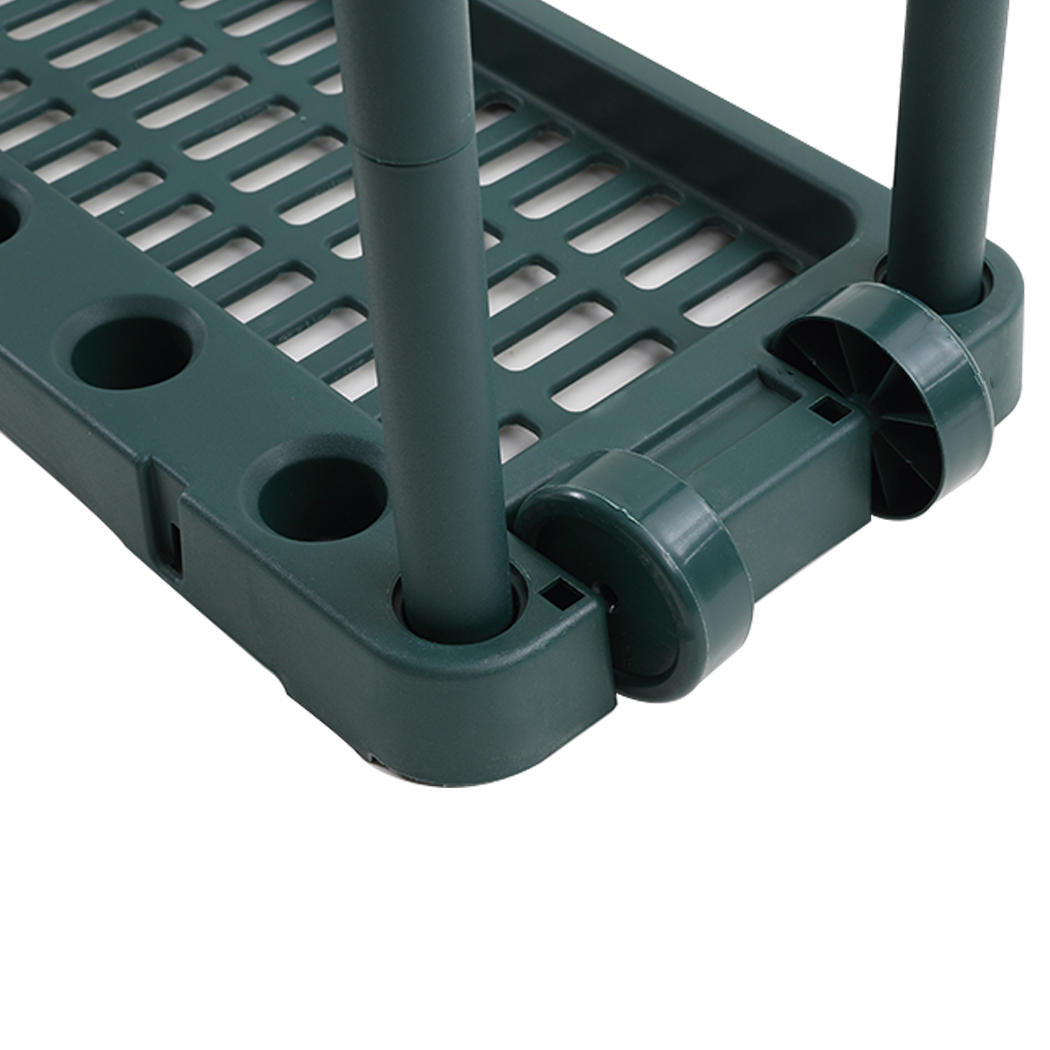 Traderight Garden Tool Storage Rack Organiser with Wheels 40 Slot Garage Shed Farm Tool Holder 74 x 35 x 84cm Green - Image 6