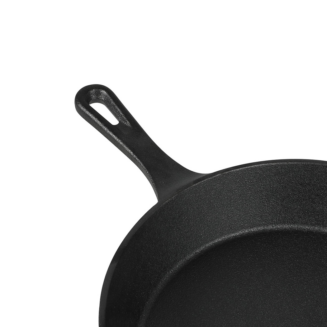 TOQUE 3 Piece Cast Iron Frying Pan Set Non Stick Skillet Cookware for Gas Induction Oven BBQ - Image 7