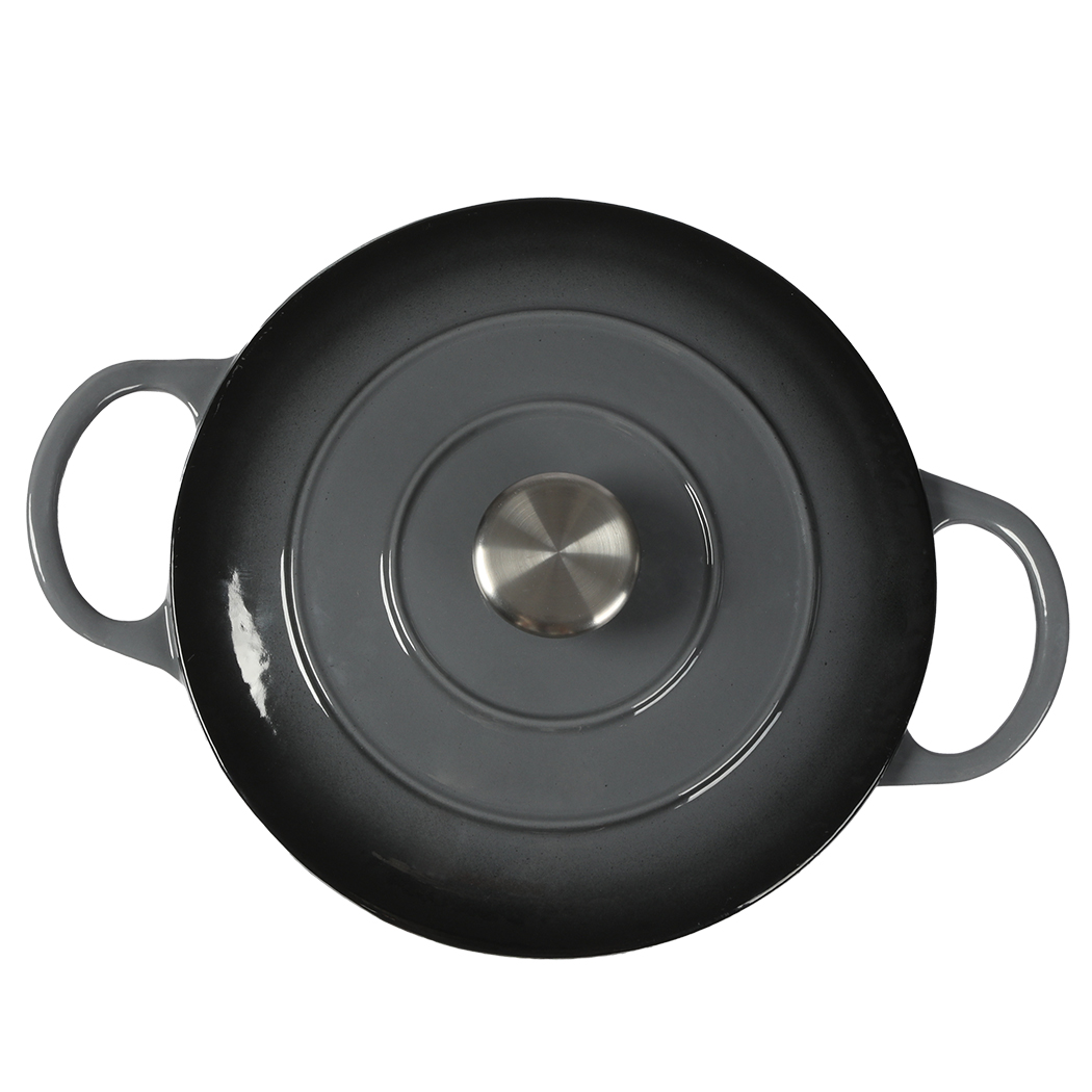 TOQUE 4L Cast Iron Enamel Dutch Oven Pot with Lid Casserole Dish for Induction Gas Oven - Black Green White - Image 7