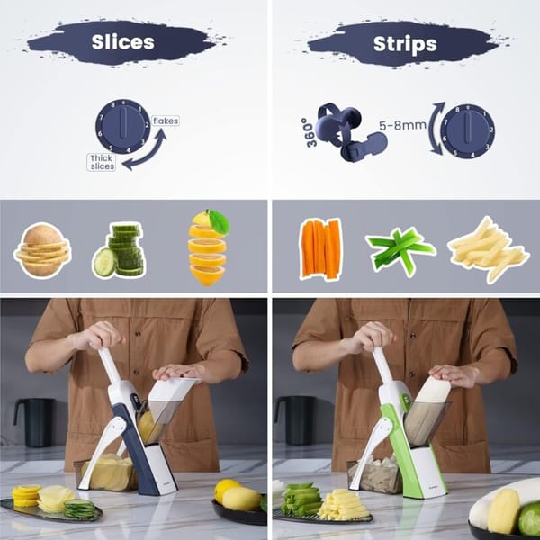 Kitchen Mandoline Slicer Vegetable Cutter Stainless Steel Adjustable 0.5–8mm Julienne Cube - Image 2