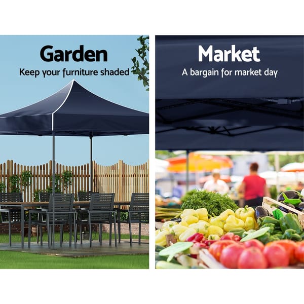 INSTAHUT 3x3m Pop Up Gazebo Marquee Folding Tent Outdoor Canopy Navy - Image 8