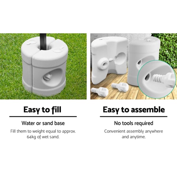 Instahut Gazebo Base Pods 4pc – 9L Water or Sand Filled Marquee Leg Weights Stabiliser - Image 4