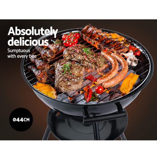 Grillz Portable Charcoal BBQ Smoker Grill – Heavy-Duty Steel Outdoor Barbecue with Wheels - Image 6