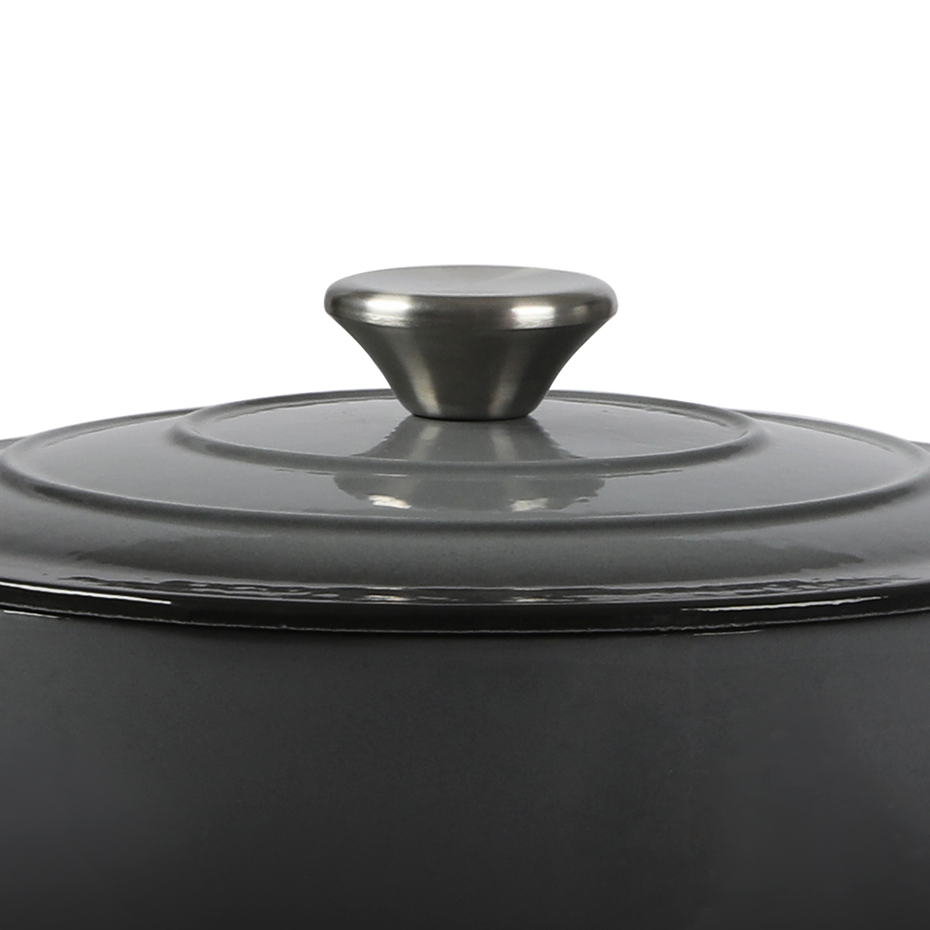 TOQUE 4L Cast Iron Enamel Dutch Oven Pot with Lid Casserole Dish for Induction Gas Oven - Black Green White - Image 6