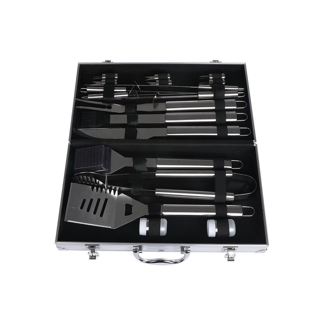 Moyasu 18 Piece BBQ Tool Set Stainless Steel Grill Utensils with Aluminium Carry Case Barbecue Accessories - Image 2