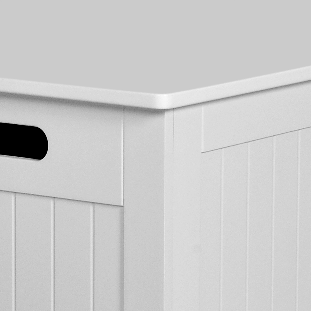 Levede Kids Wooden Toy Box Storage Chest Cabinet with Soft Close Lid White or Grey | MDF Toy Organiser Bench - Image 4