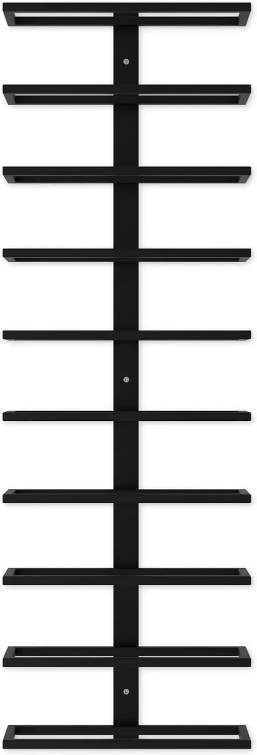 CARLA HOME Metal Wall Mount Wine Rack 10 Bottle Holder Black Wine Storage Rack for Wine, Champagne & Liquor - Image 5