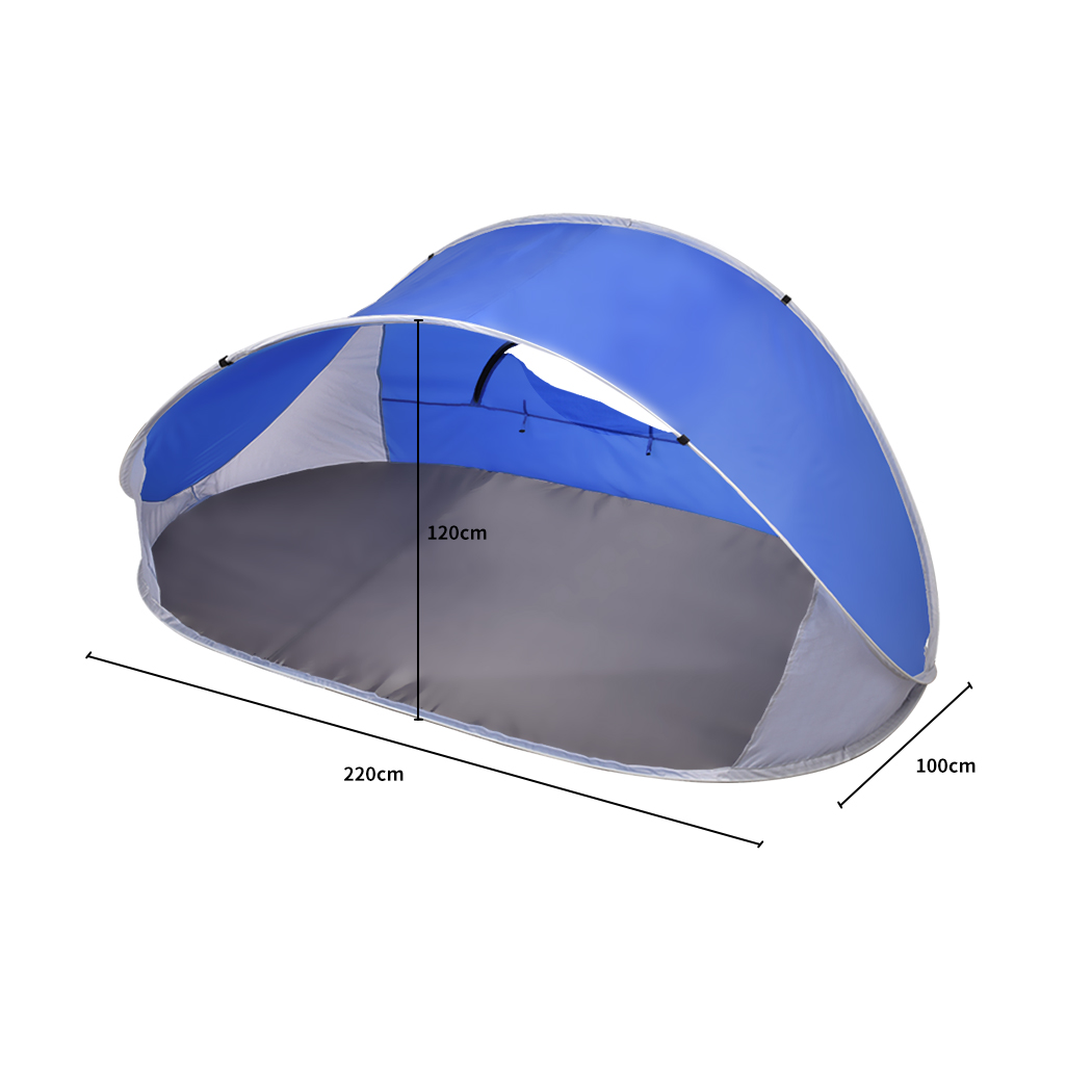 Mountview Pop Up Camping Tent 4 Person Instant Beach Tent UV Resistant Weatherproof with Carry Bag Blue - Image 4