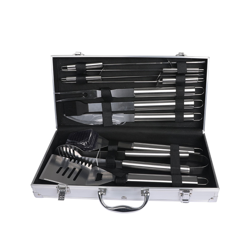Moyasu 10 Piece BBQ Tool Set Stainless Steel Grill Utensils with Aluminium Carry Case Barbecue Accessories - Image 3