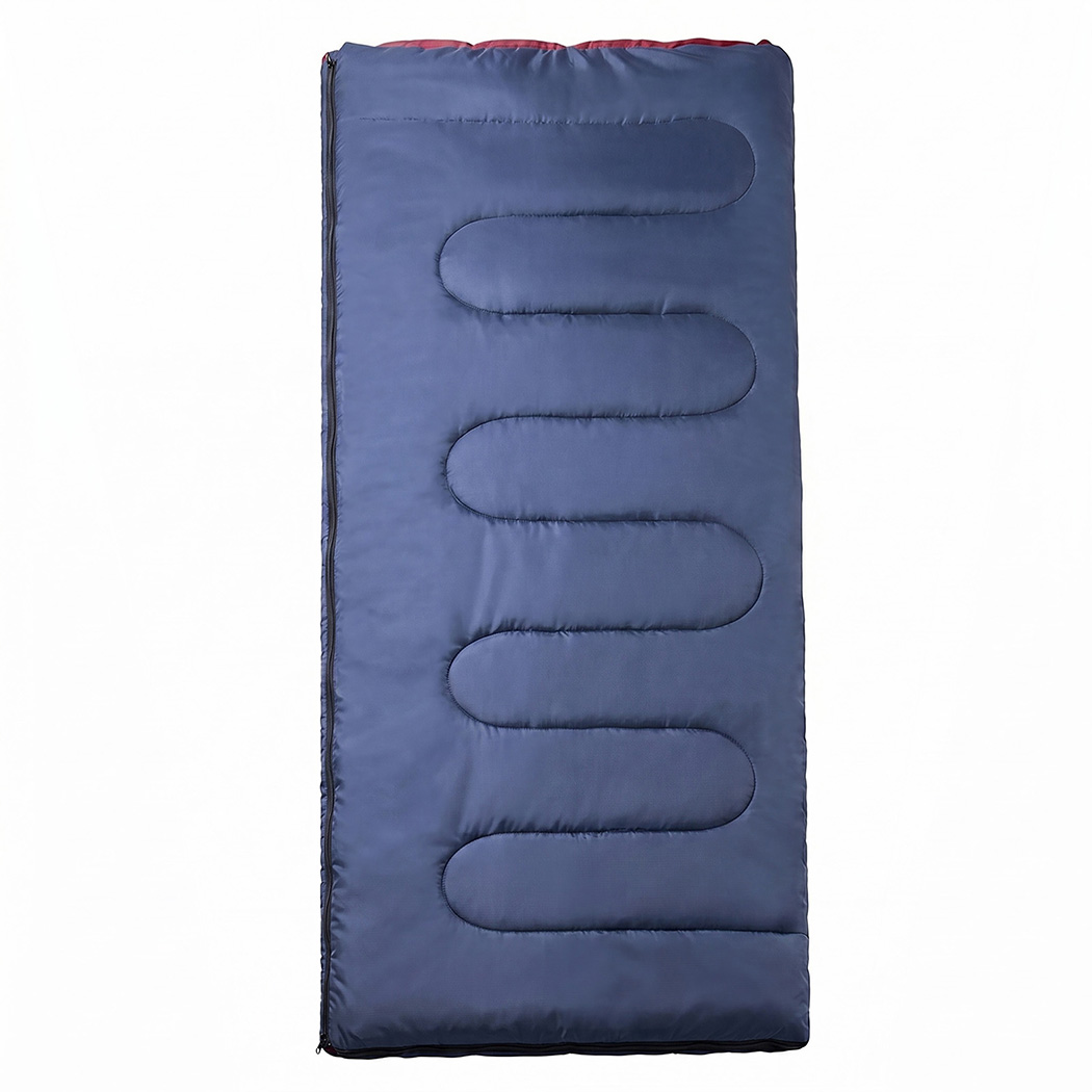 Mountview Single Sleeping Bag 3 Season Camping Hiking Thermal Sleeping Bag Blue 0°C to 15°C Waterproof Flannel Adult - Image 3