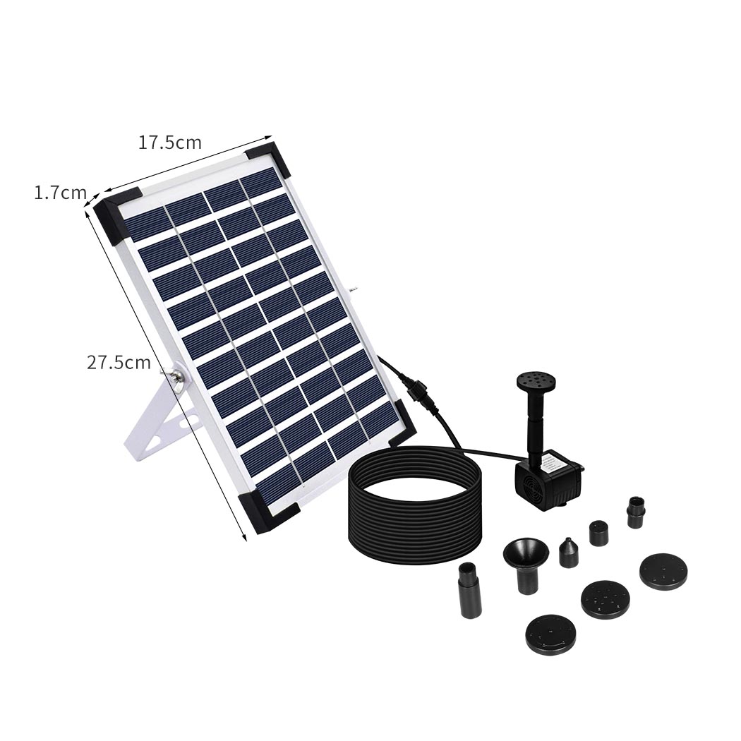 5W Solar Powered Water Fountain Pump with 8 Nozzles for Bird Bath Pond Garden Outdoor Water Feature - Image 4