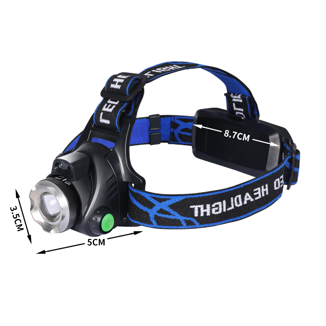 LED Rechargeable Outdoor Headlamp USB Camping Headlight 140 Lumens Waterproof Zoom Torch with Motion Sensor - Image 4