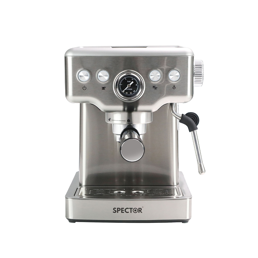 SPECTOR 20 Bar Espresso Coffee Machine with Milk Frother, 1350W Coffee Maker, Pre-Infusion, Single & Double Shot, 350ml Milk Jug, Silver - Image 3