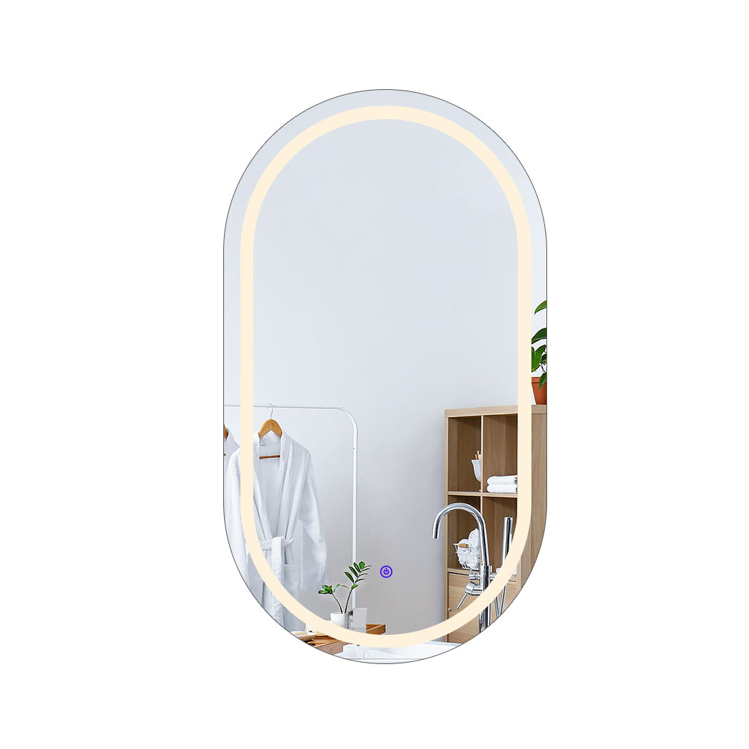 EMITTO LED Bathroom Wall Mirror with Anti-Fog, Adjustable Brightness & Colour Temperature, Oval & Arched, 50cm–100cm - Image 9