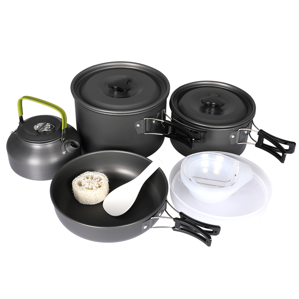 Toque 16 Piece Camping Cookware Set Non Stick Aluminium Outdoor Cooking Pots Pans Kettle with Carry Bag - Image 3