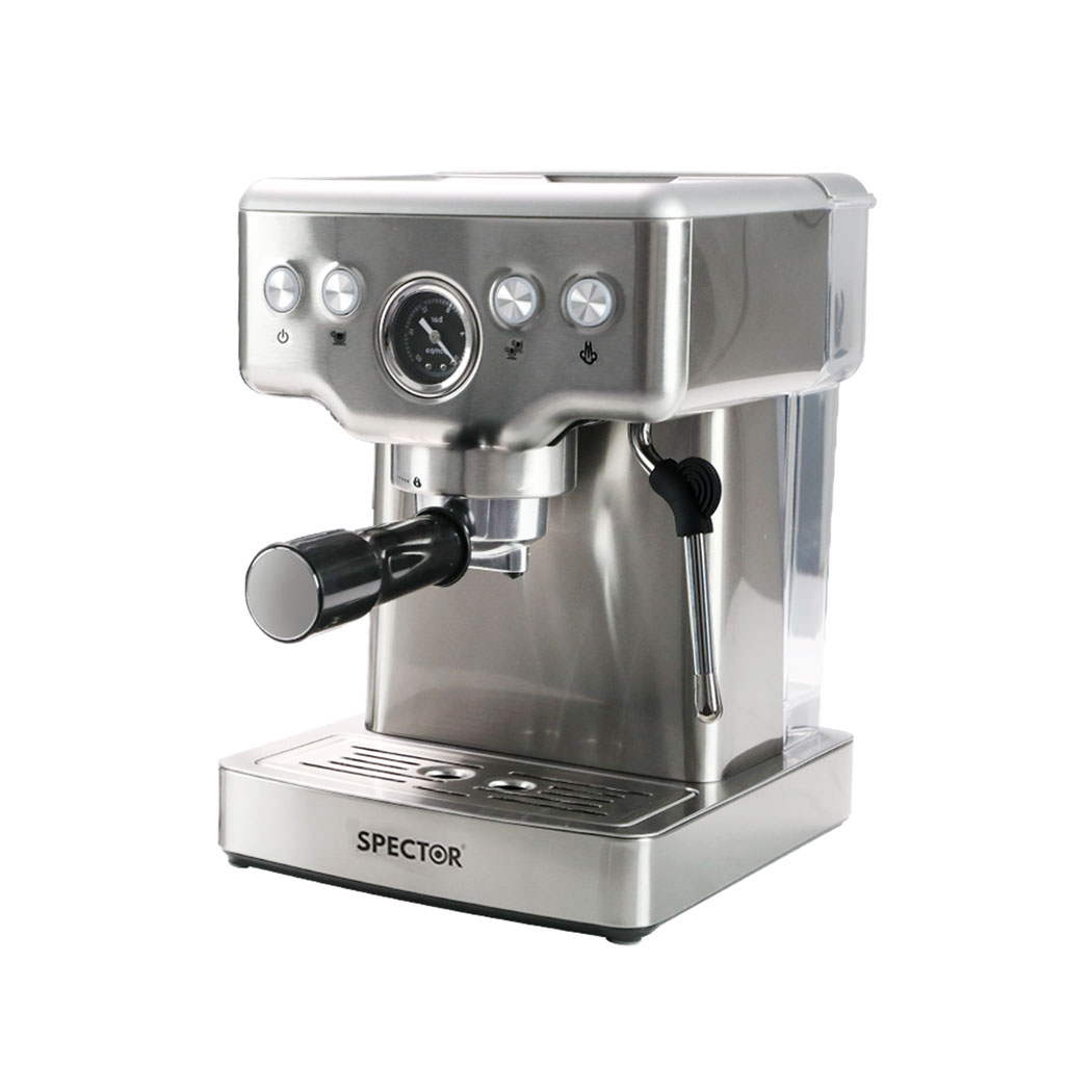 SPECTOR 20 Bar Espresso Coffee Machine with Milk Frother, 1350W Coffee Maker, Pre-Infusion, Single & Double Shot, 350ml Milk Jug, Silver - Image 2
