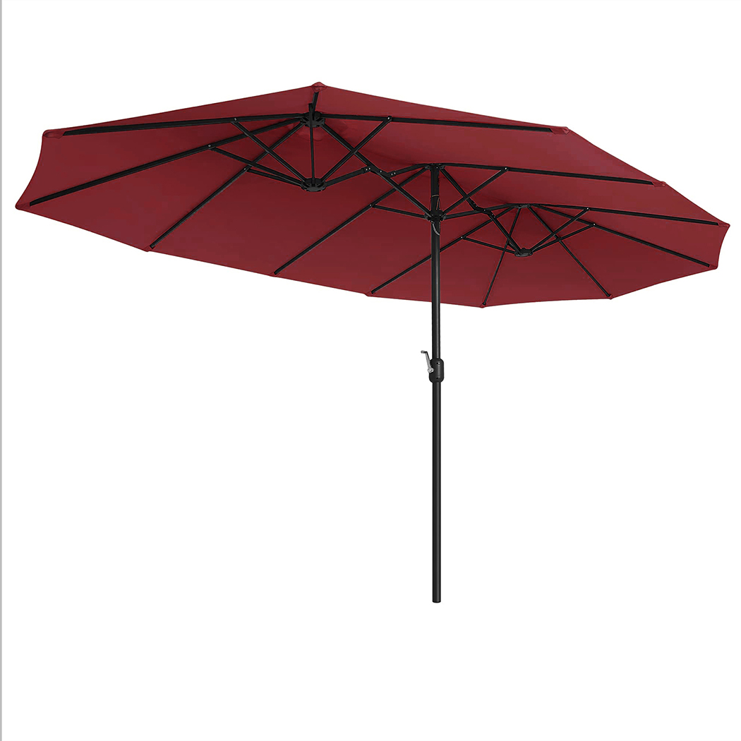 Mountview 380cm Double-Sided Patio Umbrella Outdoor Garden Parasol UV30+ Water Resistant Red - Image 3