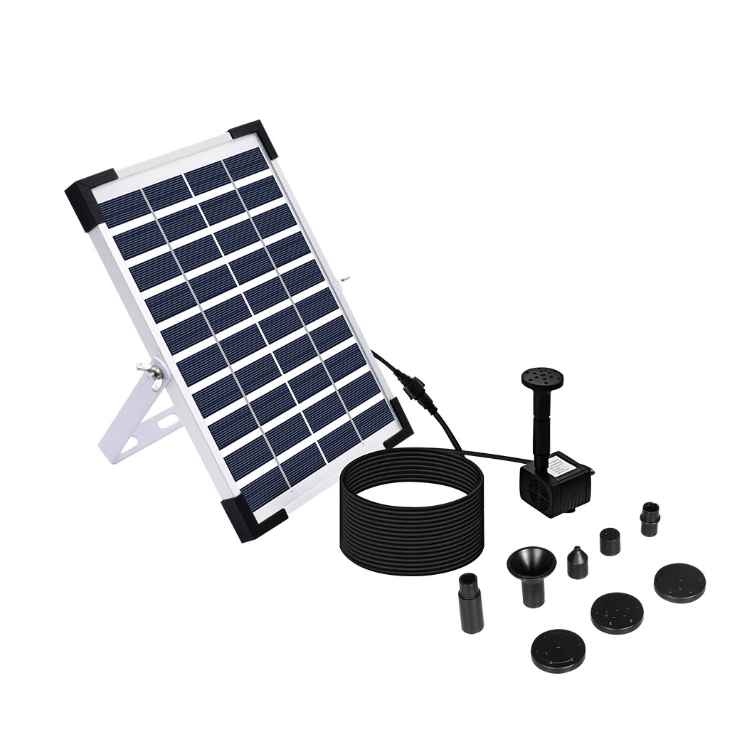 5W Solar Powered Water Fountain Pump with 8 Nozzles for Bird Bath Pond Garden Outdoor Water Feature - Image 2
