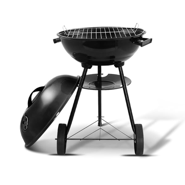 Grillz Portable Charcoal BBQ Smoker Grill – Heavy-Duty Steel Outdoor Barbecue with Wheels - Image 2