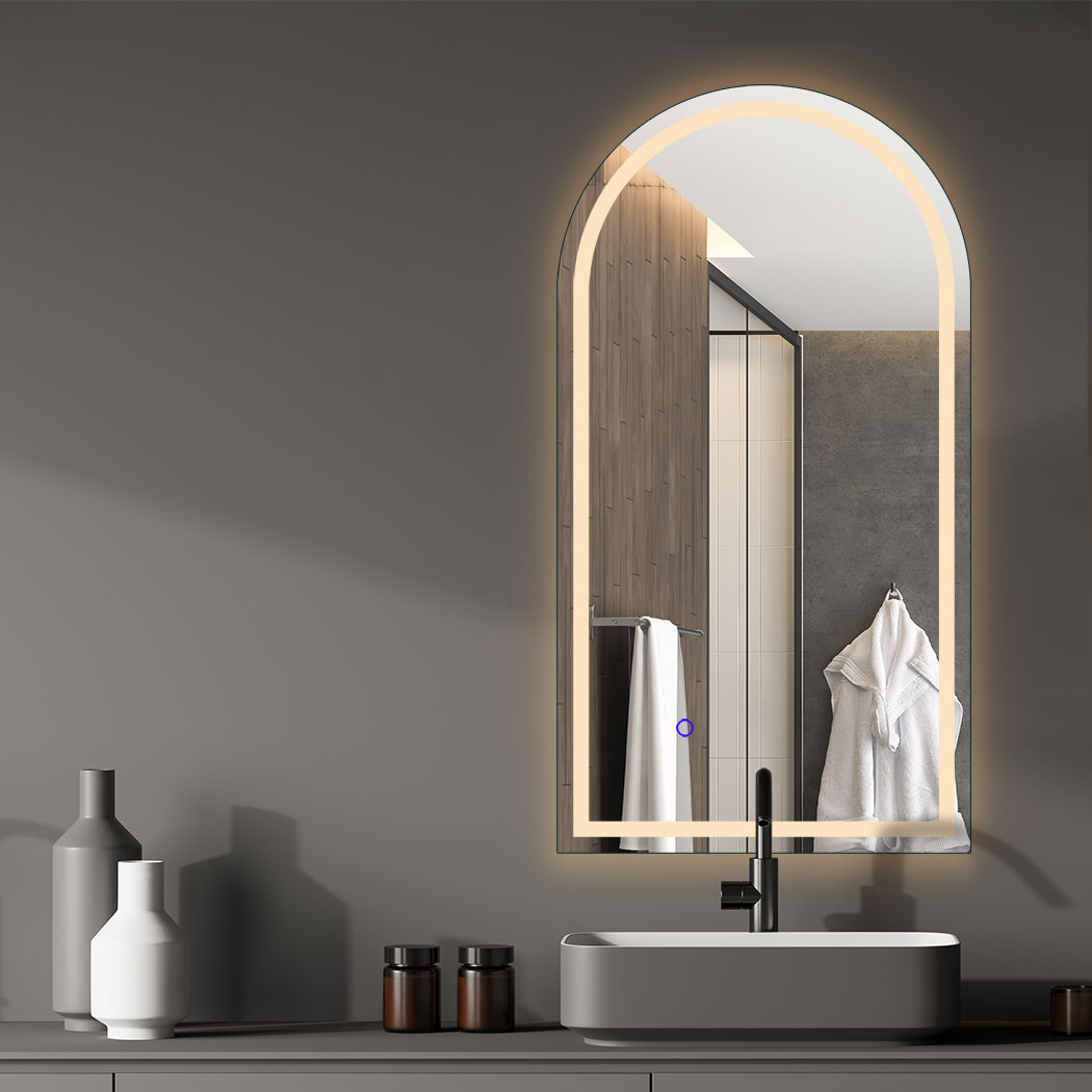 EMITTO LED Bathroom Wall Mirror with Anti-Fog, Adjustable Brightness & Colour Temperature, Oval & Arched, 50cm–100cm - Image 10