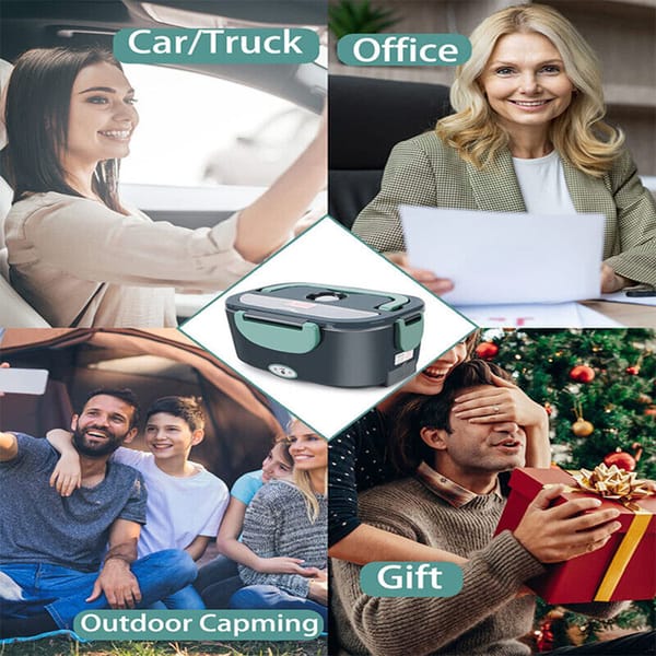 Electric Lunch Box Food Warmer 1.5L Portable Food Heater 12V/24V Car Truck 220V Home - Image 2