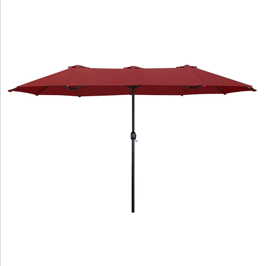 Mountview 380cm Double-Sided Patio Umbrella Outdoor Garden Parasol UV30+ Water Resistant Red - Image 2