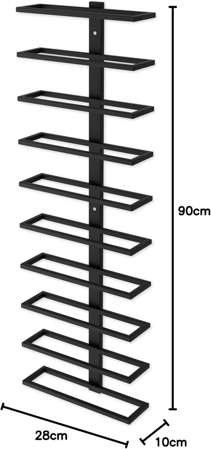 CARLA HOME Metal Wall Mount Wine Rack 10 Bottle Holder Black Wine Storage Rack for Wine, Champagne & Liquor - Image 3