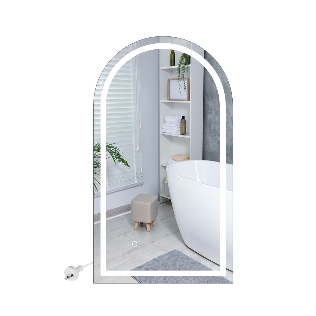 EMITTO LED Bathroom Wall Mirror with Anti-Fog, Adjustable Brightness & Colour Temperature, Oval & Arched, 50cm–100cm - Image 3