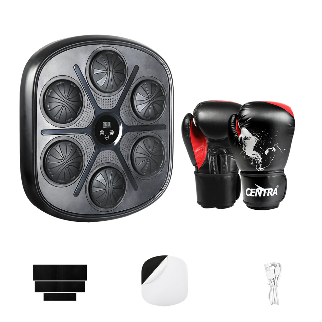 Centra Smart Music Boxing Machine with 12oz Boxing Gloves Bluetooth Wall Mounted Home Fitness Trainer