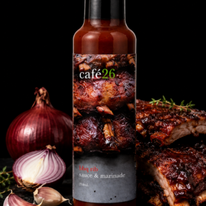 Café 26 BBQ Rib Sauce & Marinade 250ml Rich Barbecue Sauce for Ribs Burgers & Grilling