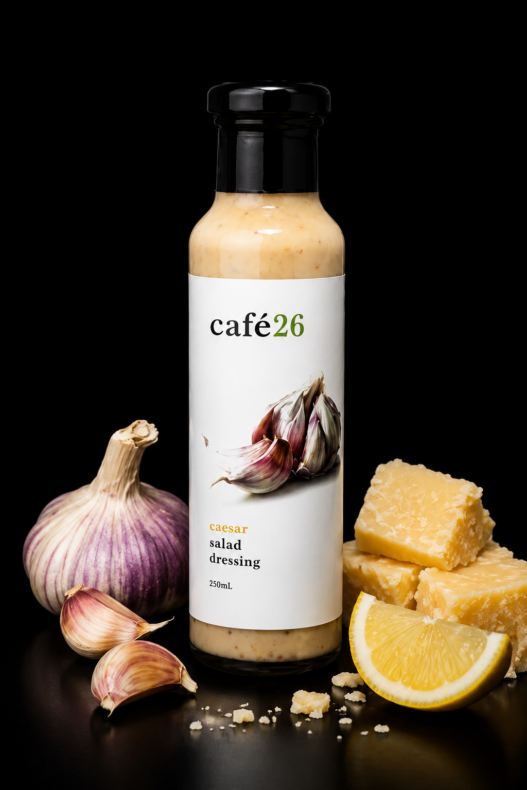 Café 26 Caesar Salad Dressing 250ml Parmesan Seeded Mustard Australian Made