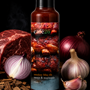 Café 26 BBQ Smokey BBQ Sauce & Marinade 250ml Hickory Smoke Rib Sauce for Ribs Burgers & BBQ