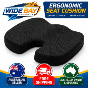 Black Ergonomic U-Shaped Memory Foam Seat Cushion Coccyx Relief Posture Support