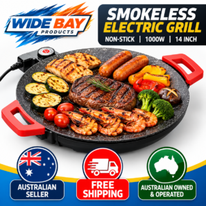 Smokeless Indoor Electric Grill 1000W Nonstick Griddle Tabletop BBQ Grill