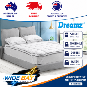 DreamZ Luxury Pillowtop Mattress Topper 4-5cm Plush Comfort Single King Single Double Queen