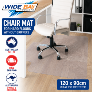 Marlow Chair Mat 120 x 90cm Clear PVC Floor Protector for Carpet & Hard Floors