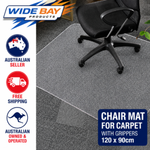 Marlow Chair Mat for Carpet 120 x 90cm Rectangular Clear PVC Office Floor Protector with Grippers