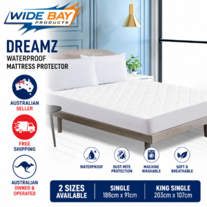 DreamZ Waterproof Mattress Protector Single Bamboo Terry Cotton Microfibre