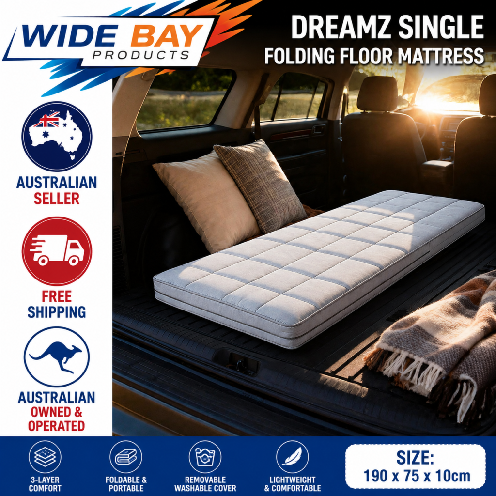 Dreamz Single Folding Floor Mattress Portable Foam Sleeping Pad Roll Up Camping Bed