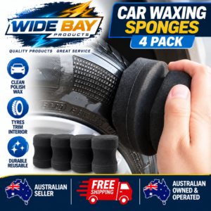 4 Pack Car Waxing Sponges Black High Density Applicator Pads for Polish Tyres & Detailing