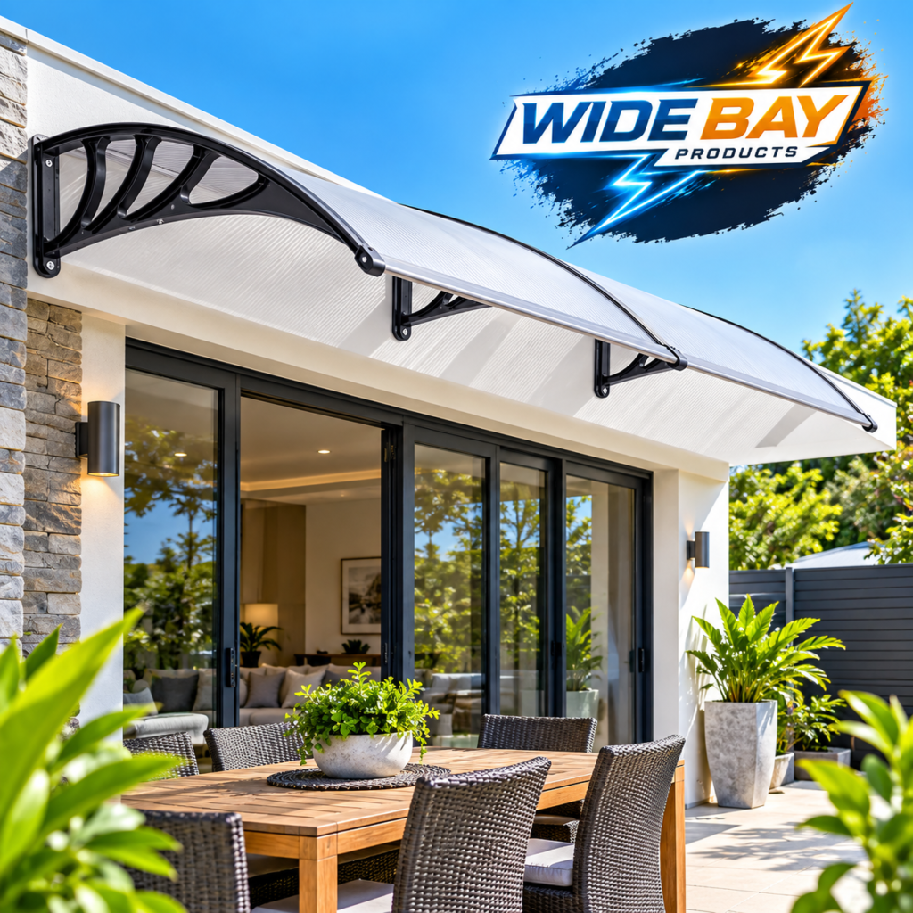 DIY Outdoor Awning Cover 1000 x 2000mm – Clear 6mm Polycarbonate Patio Canopy