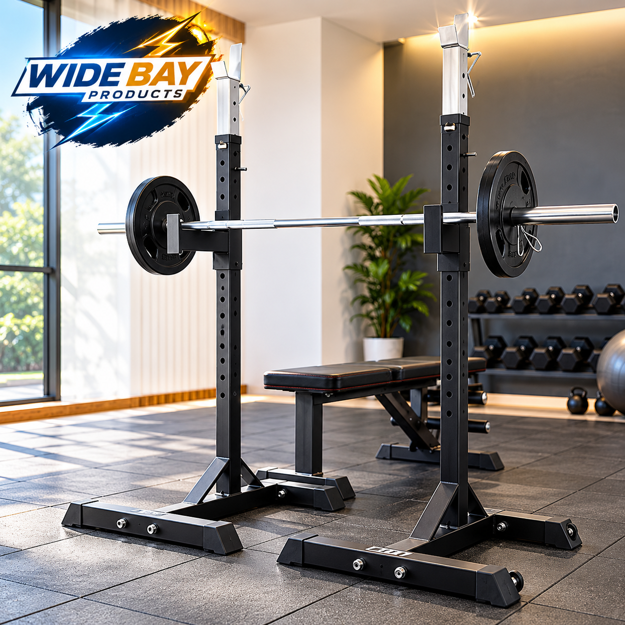 Squat Stands Pair 100kg Capacity – Adjustable Barbell Rack for Home Gym